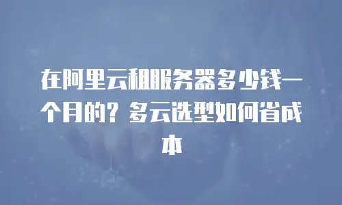 在阿里云租服务器多少钱一个月的？多云选型如何省成本