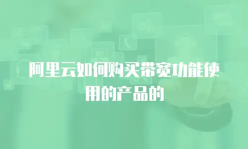 阿里云如何购买带宽功能使用的产品的