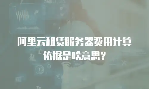 阿里云租赁服务器费用计算依据是啥意思？