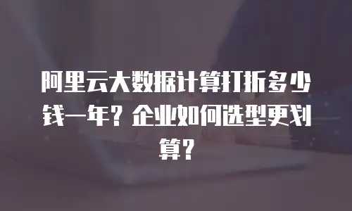阿里云大数据计算打折多少钱一年？企业如何选型更划算？