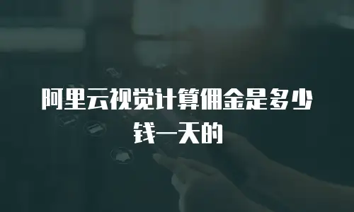 阿里云视觉计算佣金是多少钱一天的