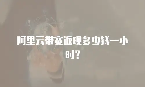 阿里云带宽返现多少钱一小时？
