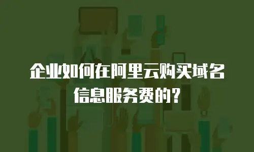 企业如何在阿里云购买域名信息服务费的？