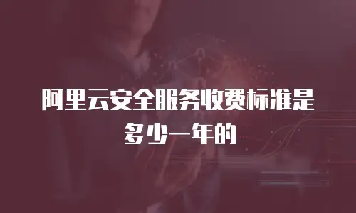 阿里云安全服务收费标准是多少一年的