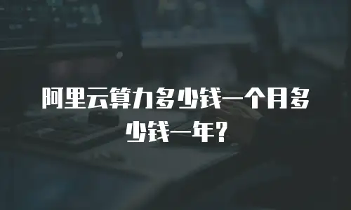 阿里云算力多少钱一个月多少钱一年？