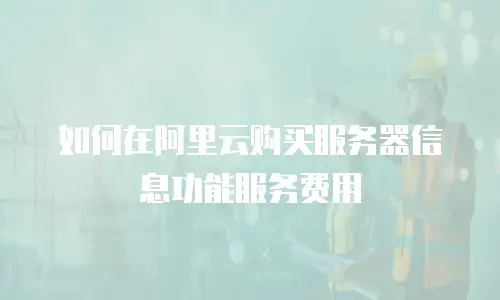如何在阿里云购买服务器信息功能服务费用