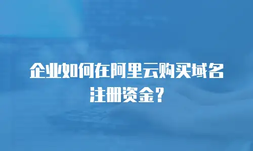 企业如何在阿里云购买域名注册资金？