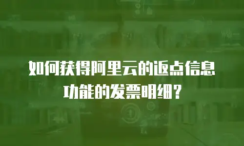 如何获得阿里云的返点信息功能的发票明细？