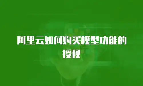 阿里云如何购买模型功能的授权