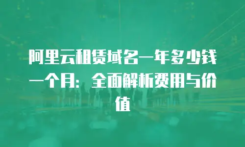 阿里云租赁域名一年多少钱一个月：全面解析费用与价值
