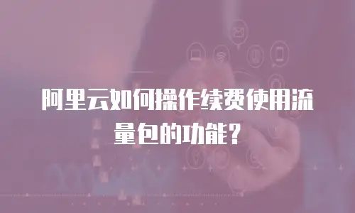 阿里云如何操作续费使用流量包的功能？