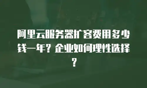 阿里云服务器扩容费用多少钱一年？企业如何理性选择？