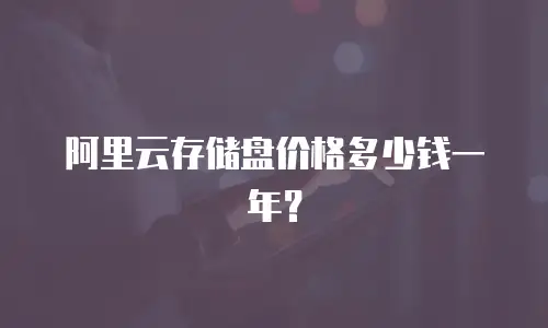 阿里云存储盘价格多少钱一年？