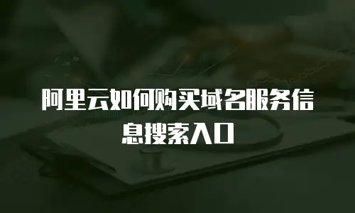 阿里云如何购买域名服务信息搜索入口