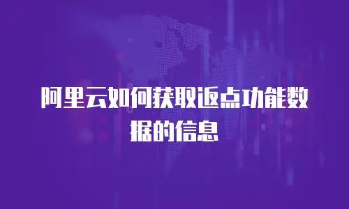 阿里云如何获取返点功能数据的信息