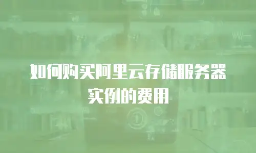 如何购买阿里云存储服务器实例的费用