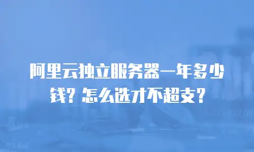 阿里云独立服务器一年多少钱？怎么选才不超支？