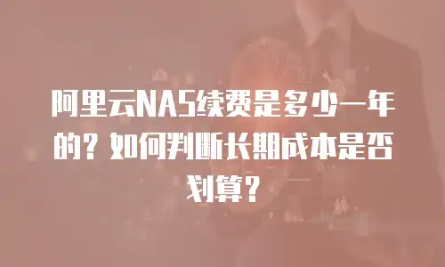 阿里云NAS续费是多少一年的？如何判断长期成本是否划算？