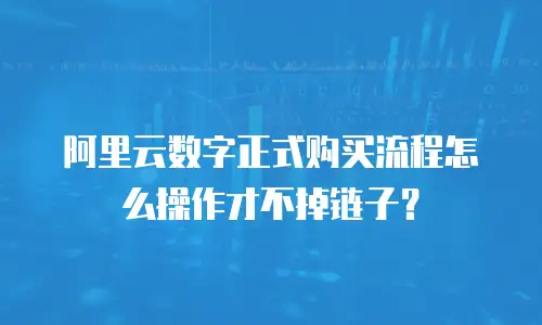 阿里云数字正式购买流程怎么操作才不掉链子？