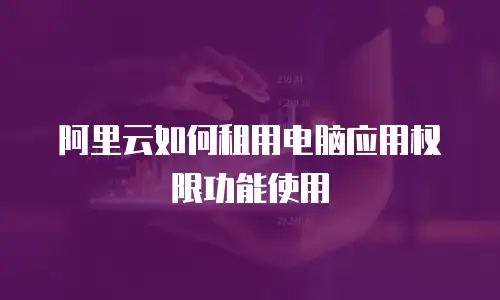 阿里云如何租用电脑应用权限功能使用