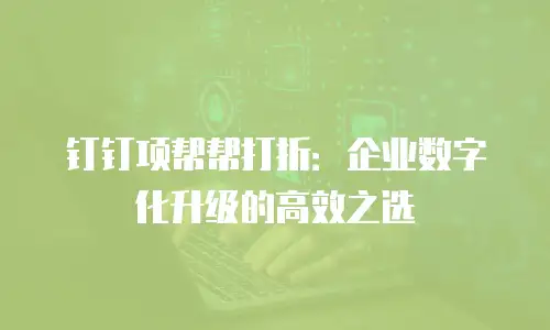 钉钉项帮帮打折：企业数字化升级的高效之选