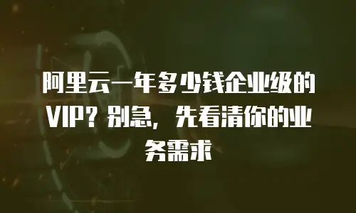 阿里云一年多少钱企业级的VIP？别急，先看清你的业务需求