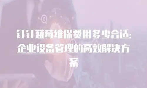钉钉蓝莓维保费用多少合适：企业设备管理的高效解决方案