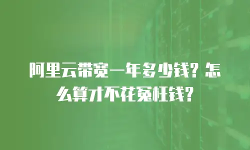 阿里云带宽一年多少钱？怎么算才不花冤枉钱？