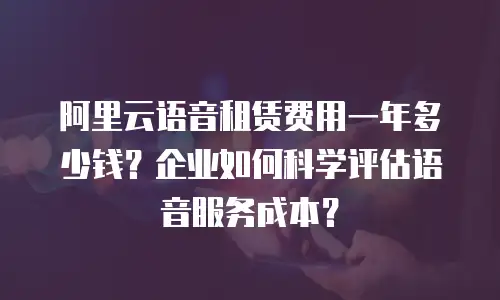 阿里云语音租赁费用一年多少钱？企业如何科学评估语音服务成本？