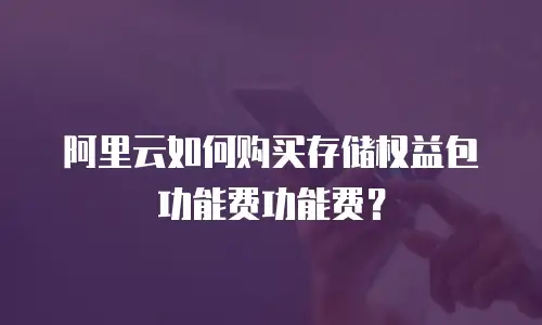 阿里云如何购买存储权益包功能费功能费？