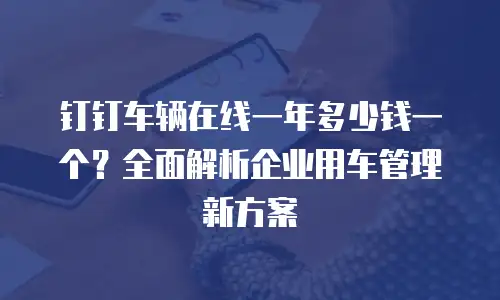 钉钉车辆在线一年多少钱一个？全面解析企业用车管理新方案
