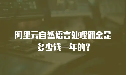阿里云自然语言处理佣金是多少钱一年的？