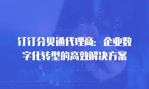 钉钉分贝通代理商：企业数字化转型的高效解决方案