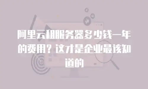 阿里云租服务器多少钱一年的费用？这才是企业最该知道的