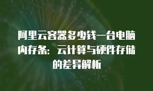 阿里云容器多少钱一台电脑内存条：云计算与硬件存储的差异解析