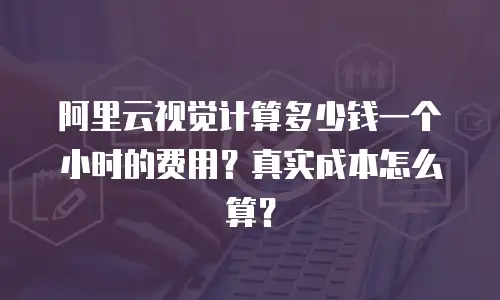 阿里云视觉计算多少钱一个小时的费用？真实成本怎么算？
