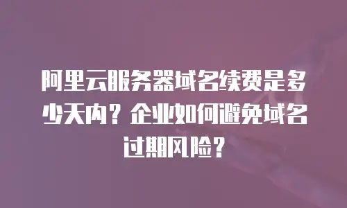 阿里云服务器域名续费是多少天内？企业如何避免域名过期风险？