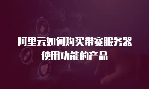 阿里云如何购买带宽服务器使用功能的产品