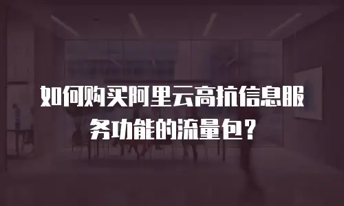 如何购买阿里云高抗信息服务功能的流量包？