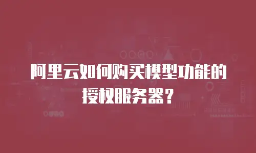阿里云如何购买模型功能的授权服务器？