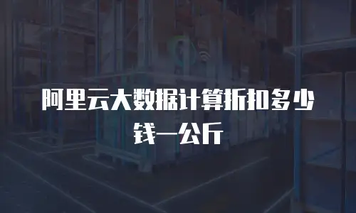 阿里云大数据计算折扣多少钱一公斤