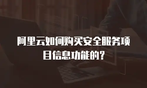 阿里云如何购买安全服务项目信息功能的？