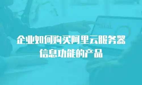 企业如何购买阿里云服务器信息功能的产品