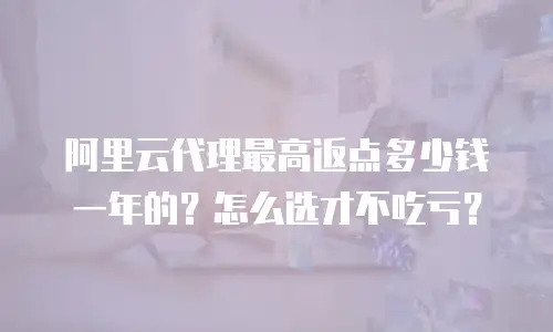 阿里云代理最高返点多少钱一年的？怎么选才不吃亏？