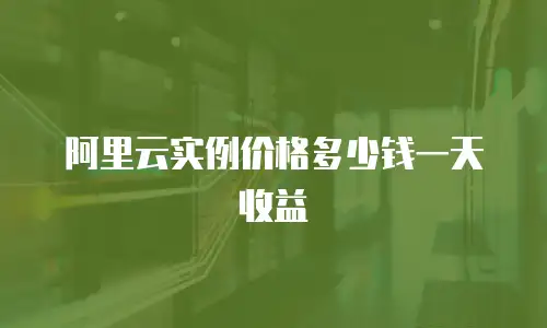 阿里云实例价格多少钱一天收益