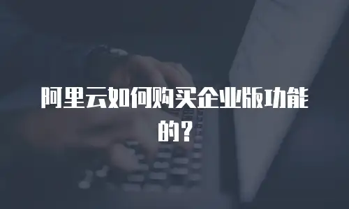 阿里云如何购买企业版功能的？