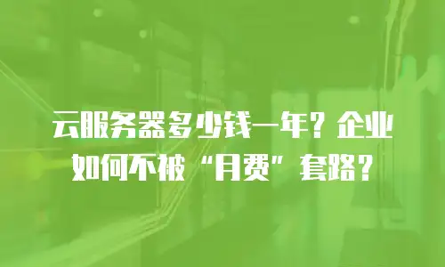 云服务器多少钱一年？企业如何不被“月费”套路？