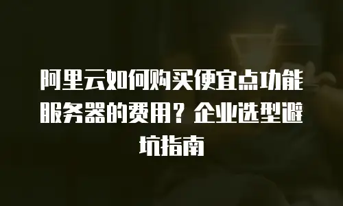 阿里云如何购买便宜点功能服务器的费用？企业选型避坑指南