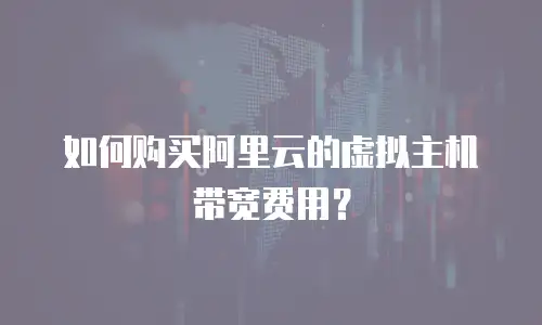 如何购买阿里云的虚拟主机带宽费用？