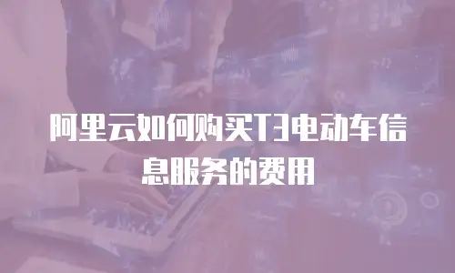 阿里云如何购买T3电动车信息服务的费用